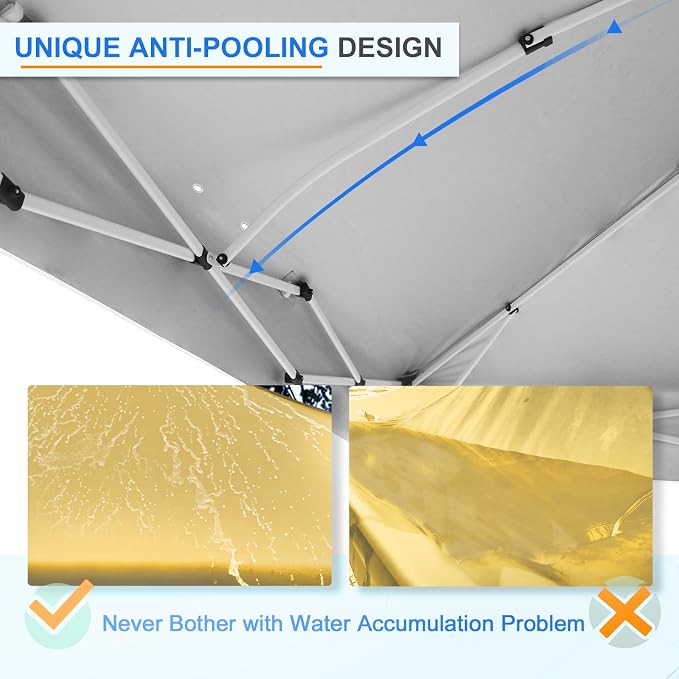 EAGLE PEAK Commercial Canopy 12x12 Pop Up Canopy Tent with 1 Sidewall, Easy Setup Heavy Duty Instant Event Shelter for Vendors & Markets, Outdoor Sun Shade, Beige