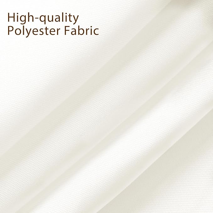 Fixwal 6 Pack Ivory 70 x 120 Inch Rectangle Tablecloths, Reusable Heavy Duty Washable Polyester Table Covers for 6-8 Ft Tables, Wedding, Bridal Shower, Boho Party