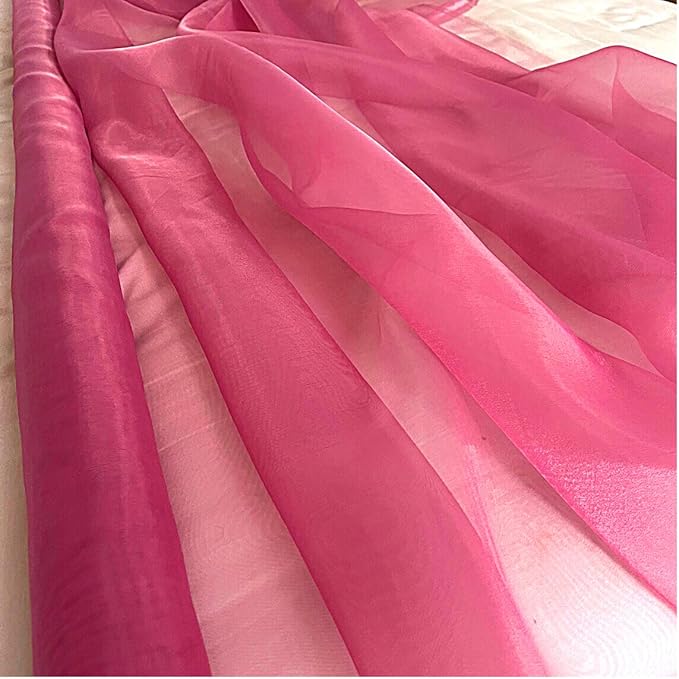 MDS Pack of 100 Yard Sheer Organza Fabric for Wedding Party Home Event Banquet Decorations, Backdrop Curtain Craft Dress Sewing Fashion DIY Crystal Organza Tulle Fabric Bolt 44” Wide - Coral
