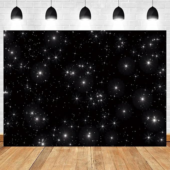 10x8ft Night Sky Stars Backdrop Universe Space Starry Galaxy Photography Background Glitter Nebula Milky Way Boy Girl Birthday Baby Shower Decorations Wedding Party Photo Booth Prop