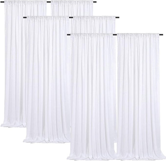 B-COOL White Sequin Backdrop Curtain 6 Panels 2ftx8ft Wedding Shiny Curtains Drapes for Wedding Birthday Baby Shower Party Background Decorations