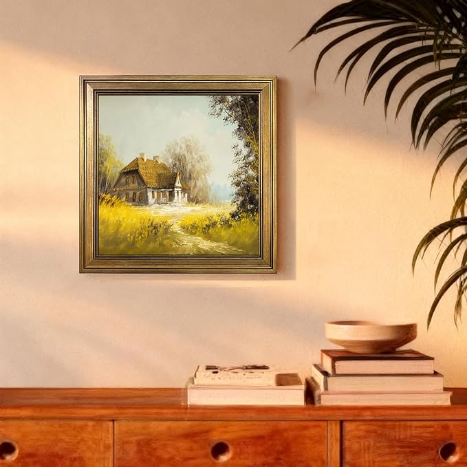 10x10 Picture Frame - Vintage Gold Picture Frames for Tabletop & Wall Mount, 10 x 10 Photo Frame for Living Room, Bedroom, Office Décor & Wedding Anniversary Housewarming