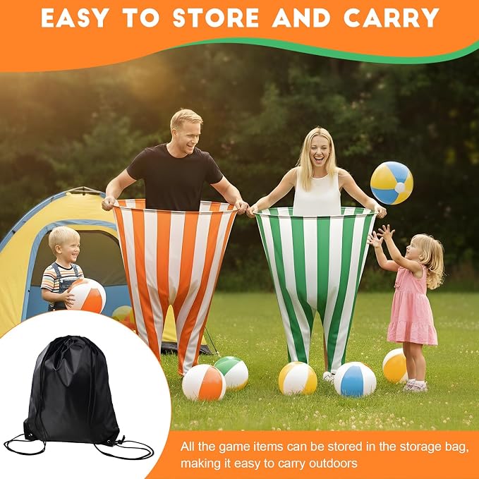 Granny Pants Outdoor Game,Giant Oversized Granny Funny Pants Set with Bouncy Balls & Pump for Family Reunion Party Field Game
