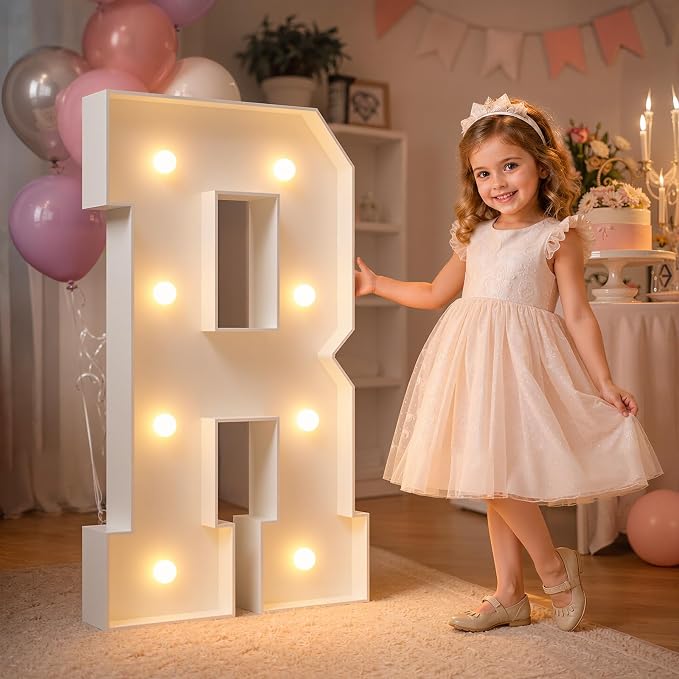 imprsv Marquee Light Up Letters, 3FT Marquee Letters for Birthday Baby Shower Wedding Decorations Light Up Letters for Engagement Party Decor, Large Marquee Letters for Party Decorations, Letter R