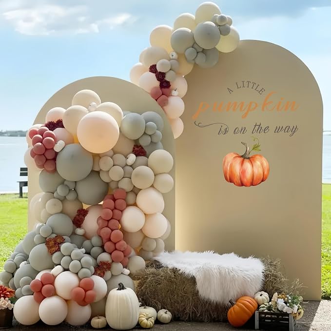 A Little Pumpkin is On The Way Baby Shower Decal Sign for Backdrop | Little Pumpkin Baby Shower Decorations Decal Sign, Fall Theme Gender Reveal Decorations Sticker for Balloon Arch, Backdrop