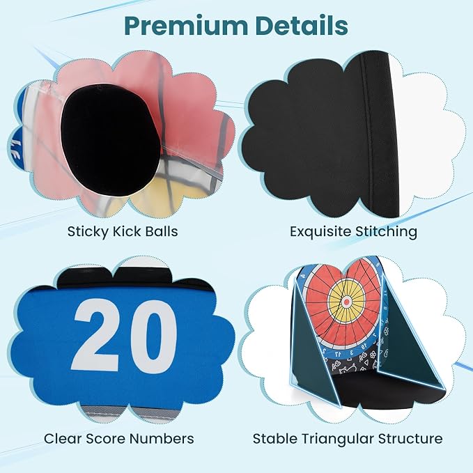 Goplus Giant Dart Board w/ 4 Kick Balls, Carrying Bag, Foldable Portable Throw & Kick Soccer Sport Target Games for Kids Adults Family Activities, Outdoor Yard Lawn Party Carnival Games
