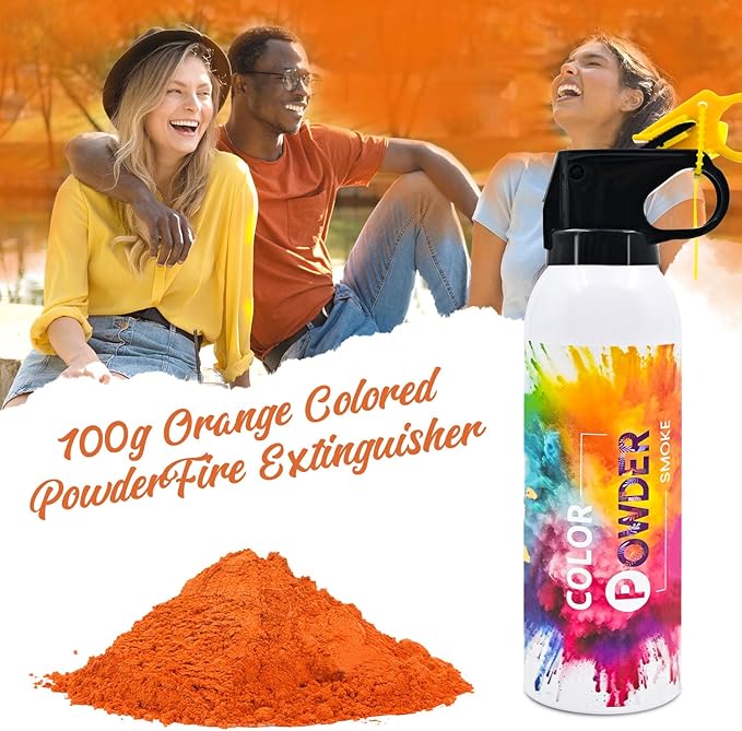 Gender Reveal Extinguisher Orange Color Powder Fire Extinguisher 2 Pack Fire Extinguisher with Orange Powder Color Party for Fun Runs,Color Wars,Baby Reveal Birthday Wedding Party