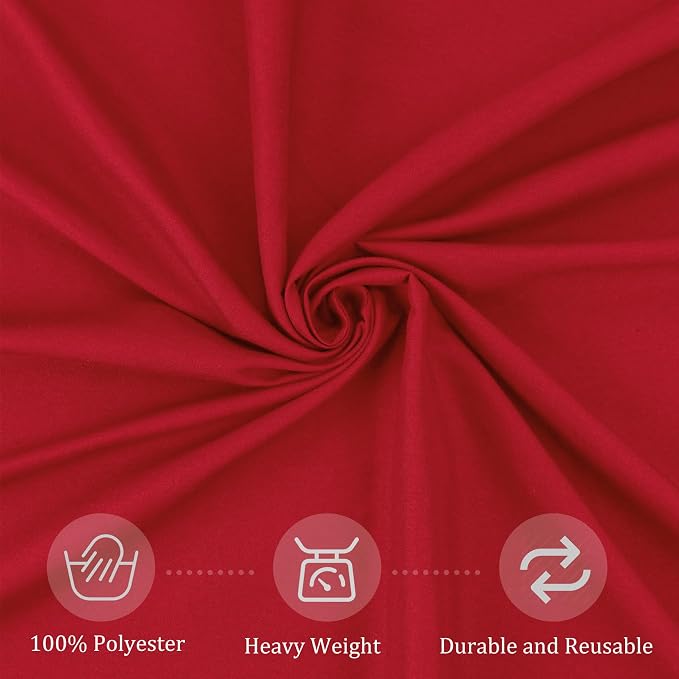 Fivenl 8 Pack Premium Round Tablecloth 90 Inch Red Round Table Covers Bulk Washable Polyester Fabric Round Table Clothes for Wedding Party Reception Banquet Buffet Restaurant (Red, 90 Inch)