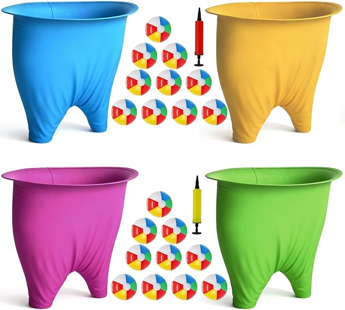 Granny Pants Yard Game, Granny Pants Outdoor Game with 4PCS Granny Pants, 20 Bouncy Balls & 2 Pump, Granny Pants Game for Family Reunions, BBQ Parties, Field Day Fun & Group Challenges