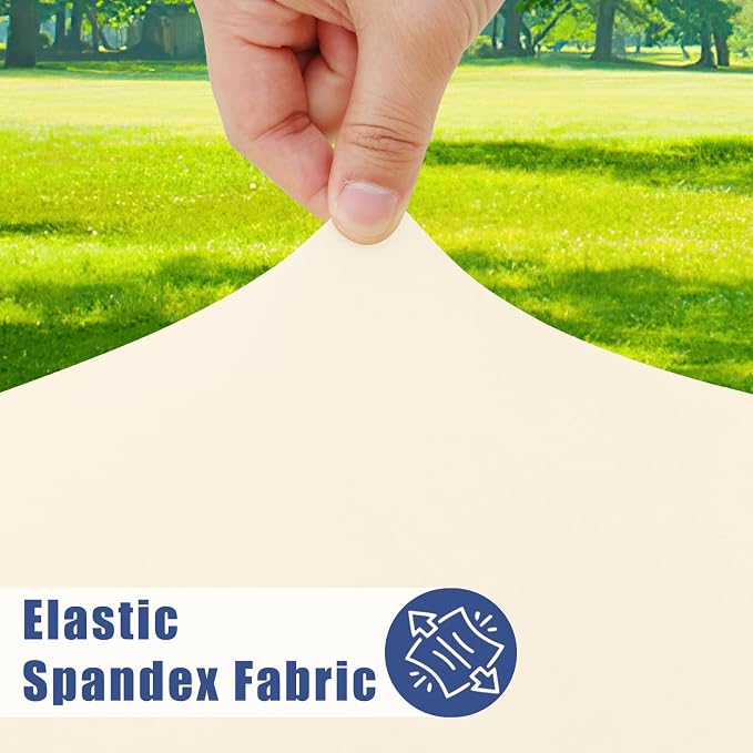 Moosfor Spandex 5 Foot Rectangle Table Cloth 6 Pack, Elastic Fitted Tablecloths for Picnic, Stretch Washable Patio Table Cover for Outdoor, Camping, Banquet and Parties (Champagne, 30"x60")