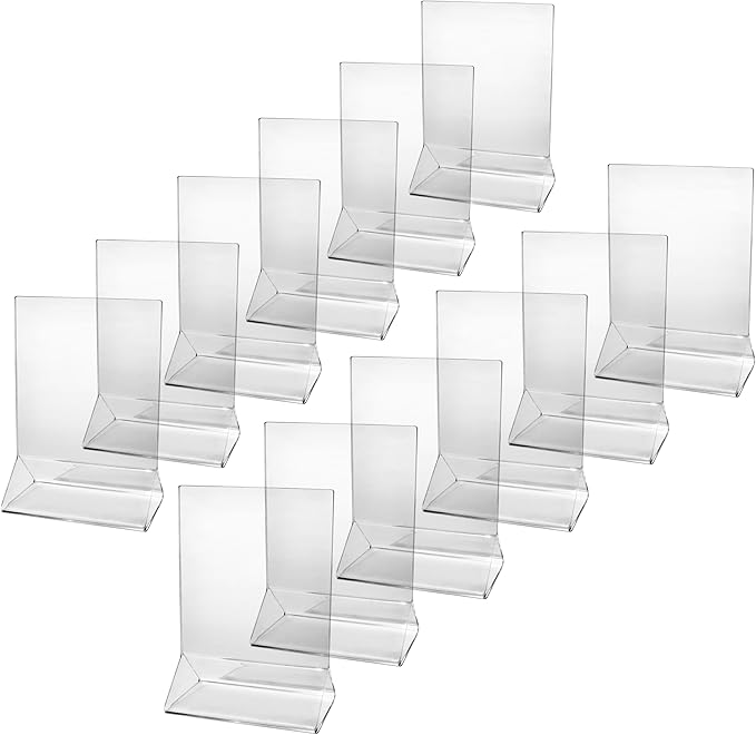 New Star Foodservice 22919 Acrylic Table Menu Card Holder, 3.5 by 5-Inch, Clear, Set of 12