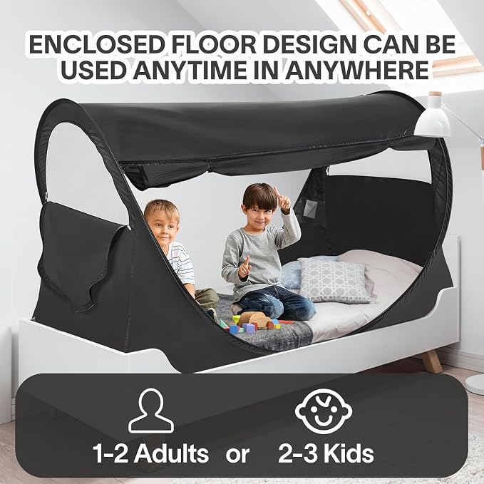 LEEDOR® Bed Tent Dream Tent Bed Canopy Shelter Cabin Sleeping Tent Indoor Pop Up Privacy Warm Breathable Mosquito Mesh Twin/Full/Queen for Kids and Adult (Mattress Not Included)