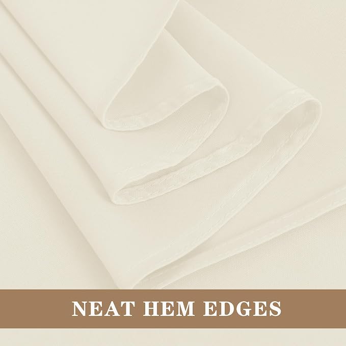 Fitable Ivory Tablecloths for 6-8 Foot Tables, 6 Pack - 70 x 120 Inches - Reusable and Washable Table Clothes, Polyester Fabric Table Covers for Wedding, Party, Banquet