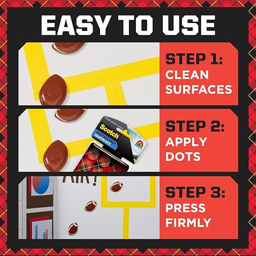 Scotch Restickable Mounting Dots, Clear, 7/8-Inch Circles, 216 Pack (12 Packs of 18)– Reusable Double-Sided Adhesive for Photos, Posters, and Lightweight Items
