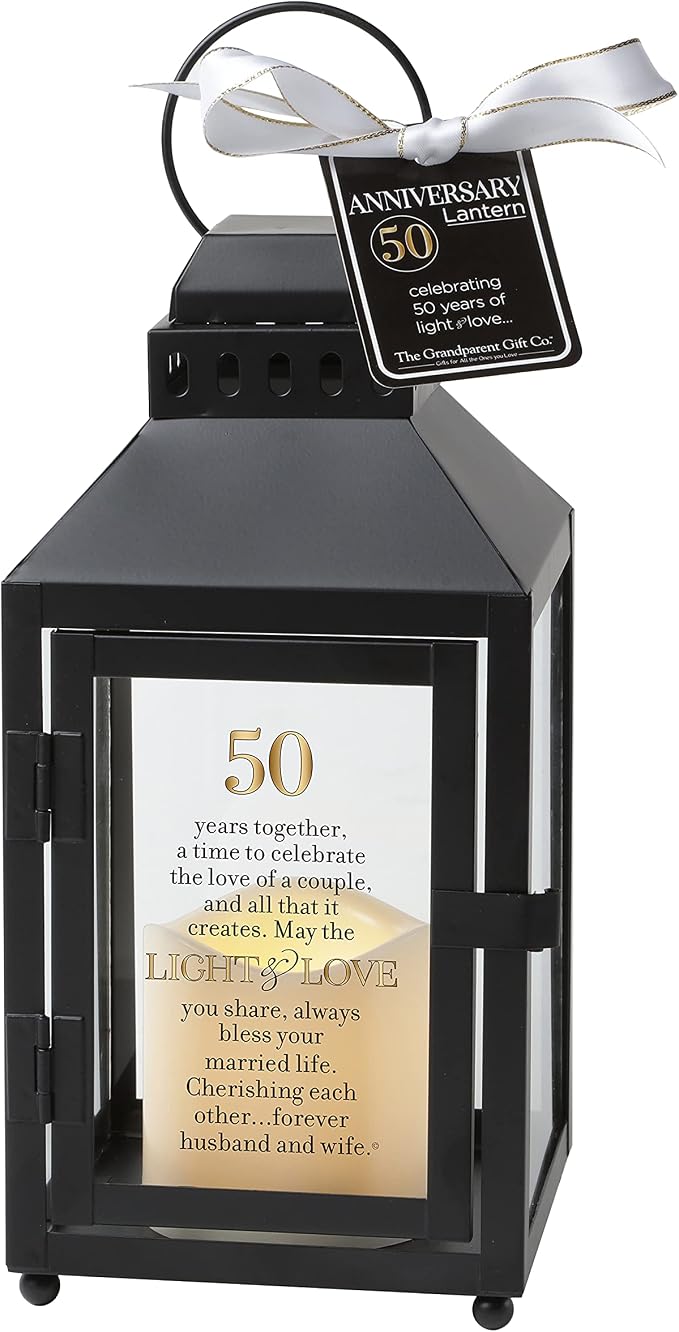 Celebrating 50 Years Together - 50th Wedding Anniversary Lantern - Golden Anniversary Keepsake