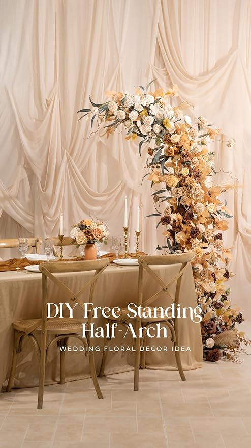 Ling's moment Artificial Flowers 25Pcs Gold Roses Decor w/Stems,3" DIY Foam Floral for Wedding Bouquet/Centerpieces, Outdoors Party Backdrop, Room/Table, and Garden/Pot Decorations