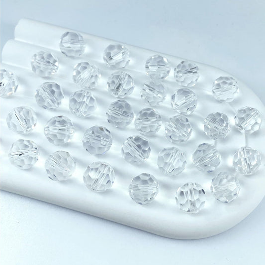 400 PCS 4mm Crystal Glass Beads Round Multiple Faceted Loose Spacer Glass Beads for DIY Handcrafte Bracelet Necklace Earring Jewelry Making(Transparent)
