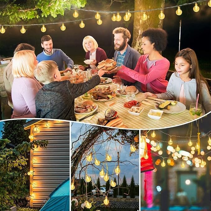 Globe String Lights 65.6 Feet 150 LED, Plug in Crystal Fairy String Lights with Remote Timer, 11 Modes Indoor Outdoor Hanging Globe Lights for Wedding Bedroom Classroom Patio Garden