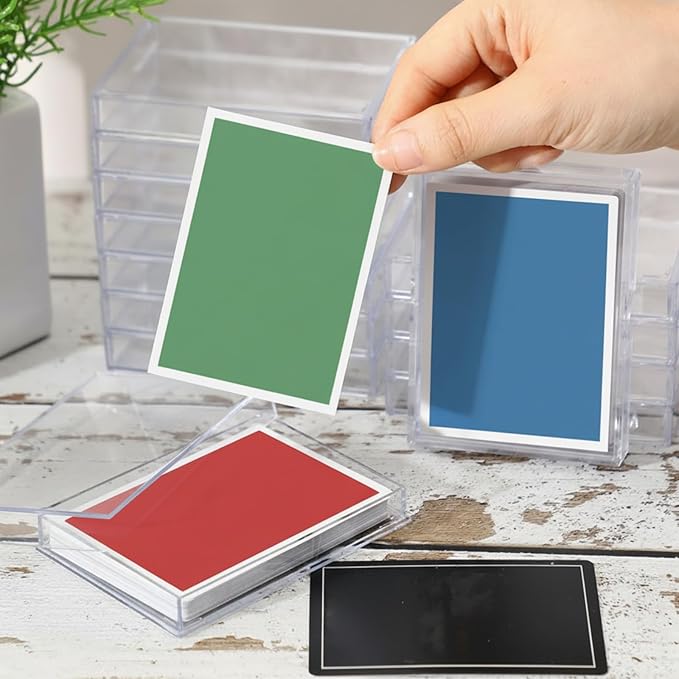 Zonon 6 Pieces Clear Deck Case, Card Organizer Compatible with MTG TCG Plastic Playing Card Case baseball Trading Deck Collection Box Holder for Game Cards Storage