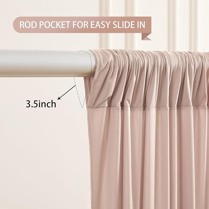 Nude Blush Backdrop Curtains-Wrinkle-Free Polyester Photography Drapes Party Curtain Background for Baby Shower Wedding Decorations- 8 X10FT
