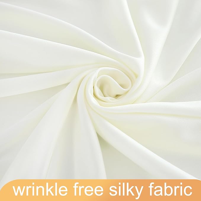 10ft x 7ft Ivory Backdrop Curtain for Wedding Ivory Wrinkle Free Backdrop Drapes Panels for Parties Baby Shower Bridal Shower Birthday Photo Photography Polyester Fabric Background Decoration