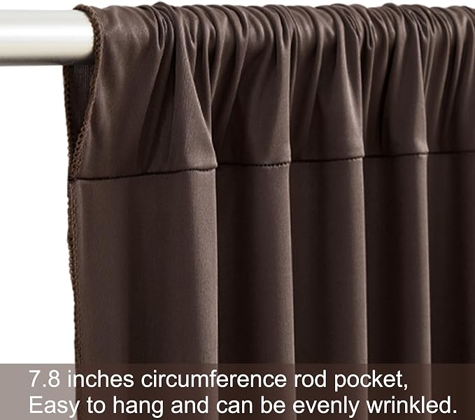 8 Panels Brown Backdrop Curtains for Wedding Party Wrinkle Free Backdrops Curtain Drapes Fabric Decorations Photo Back Drop Cloth for Baby Shower Photography Stage Reception 40ft(W) x 12ft(H)