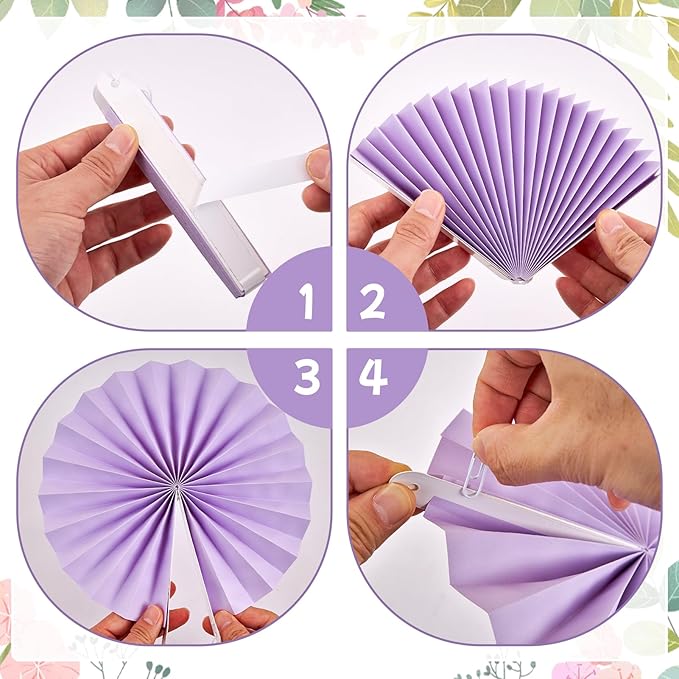 PAPER JAZZ 12pcs Pastel Paper Flower Decorations - Daisy Paper Fan Backdrop for Birthday Party, Baby Shower, Wedding, Spring & Summer Events,Spring Hanging Flower for Classroom Garden