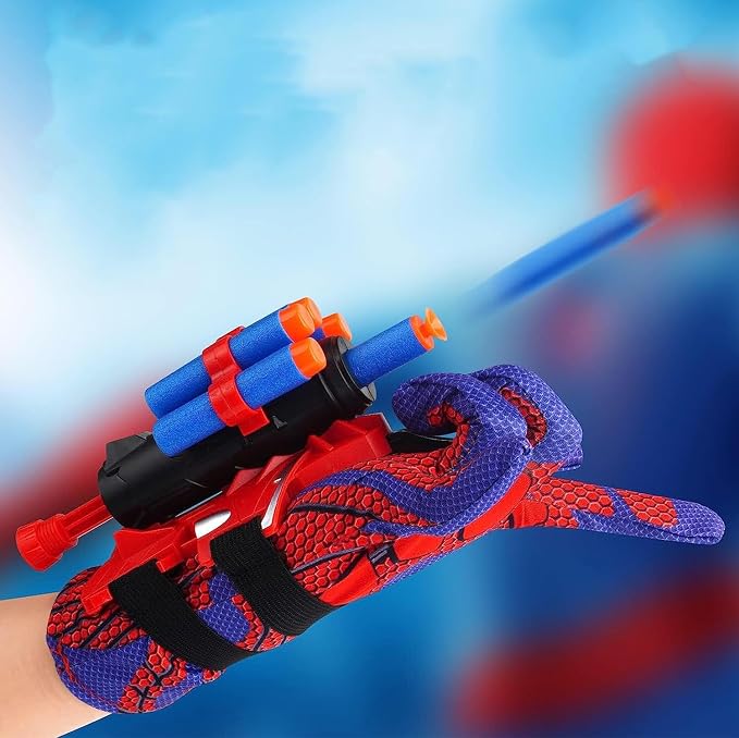 Set of 2 Spider Web Shooters Classroom Prizes for Kids Wrist Launcher Web Shooter Spider Gloves Web-Shooters fo Kids Easter Decorations Party Favors