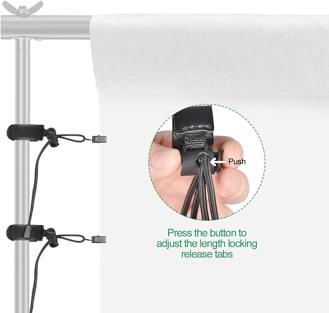 EMART 10 x 10 ft Photo Video Studio Heavy Duty Adjustable Backdrop Support System Kit with Emart 8.5x10ft White Photo Backdrop for Photography