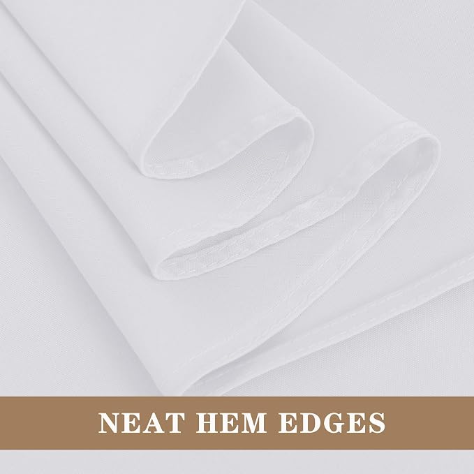 Fitable White Tablecloths for Rectangle Tables, 6 Pack - 70 x 120 Inches - Reusable and Washable Table Clothes for 6-8 Ft Tables, Polyester Fabric Table Covers for Wedding, Party, Banquet