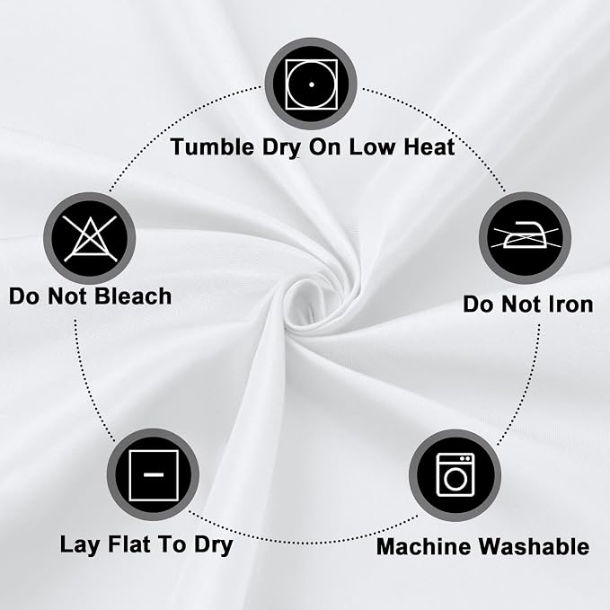 PureFit 10 Pack Rectangle White Table Cloths 90 x 132 Inch for 8Ft Tables, Stain and Wrinkle Resistant Table Linens for Home Use, Wedding, Party, Banquet and Camping