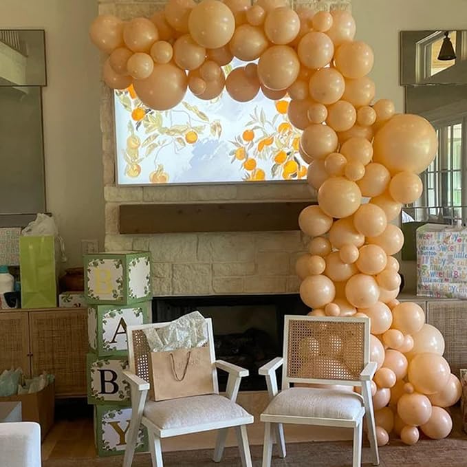 113 Pack Nude Balloons, Beige Apricot Balloon Garland Arch Kit 18/12/10/5 Inch, Neutral Cream Peach Latex Party Balloons, Blush Taupe Helium Balloons for Boho Birthday Wedding Baby Shower Decorations