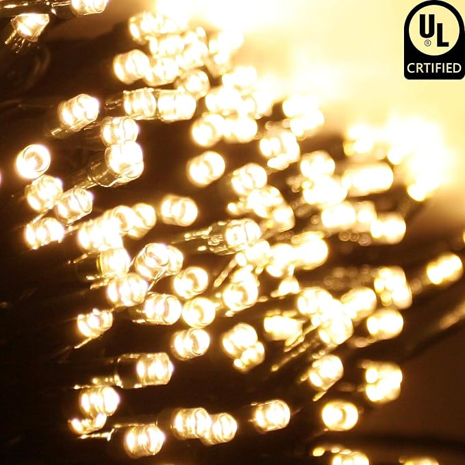 Connectable 240LED 88Ft 13Modes String Lights Outdoor Indoor | Extendable Green Wire Christmas String Lights with Timer | Twinkle Fairy Light Plug in for Xmas Tree Garden Decor Party (Warm White)