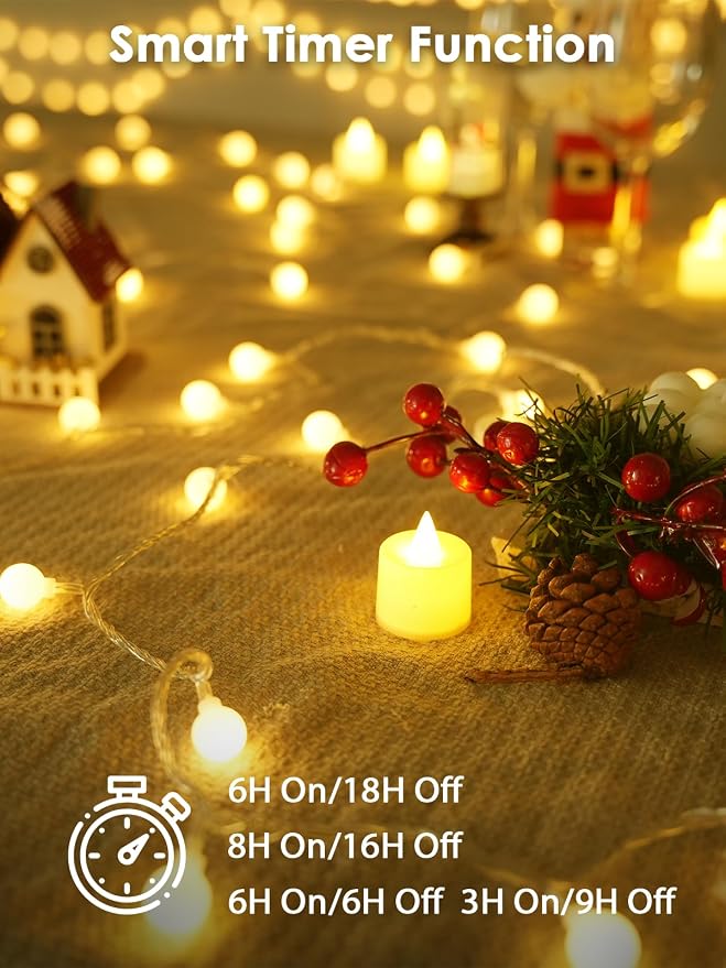 2-Pack Connectable Globe String Lights | Total 152FT 400LED Warm White Classroom String Lights Plug in with Remote | 8 Modes Hanging Fairy Light for Classroom Indoor Outdoor Bedroom Tree Decor