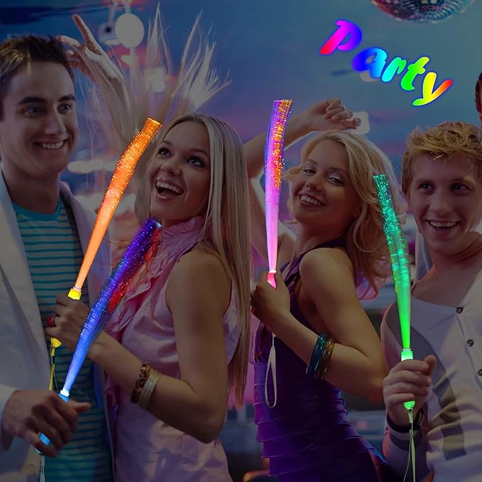 BouQuw 100 Pack Glow Sticks Mardi Gras Party Supplies ,3 Models Flashing Sticks, Fiber Optic Wands Light up Sticks Fit New Years Eve World cup 2026 4th of july Graduations