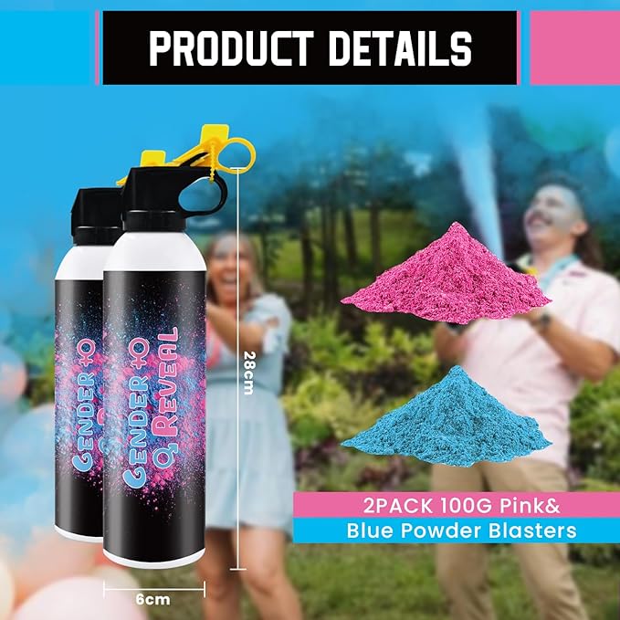 Gender Reveal Fire Extinguisher Pink or Blue 2Pack Gender Extinguisher Gender Reveal Smoke Powder for Boy or Girl Baby Gender Reveal Ideas Biodegradable Color Powder Smoke for Gender Reveal