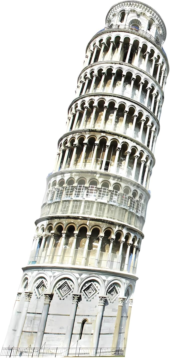 70.8" Tower of Pisa Cardboard Cutout Tower of Pisa Stand Up Cutout Life-Size Italy Photo Booth Prop Backdrop Sign Italian Landmark for Italy Theme Birthday Party Cultural Educational Display