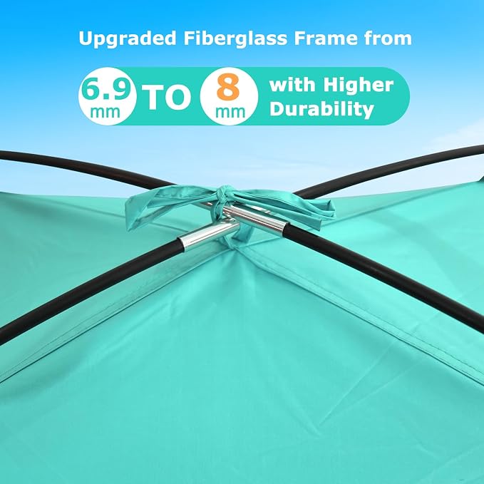 COMMOUDS Beach Tent Sun Shelter for 3/4/6/8 Person, UPF 50+ UV Protection Beach Shade Canopy Tent, Lightweight, Easy Set Up and Carry
