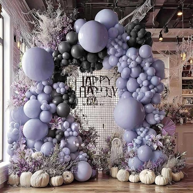 Double Stuffed Lavender Balloons Different Sizes Light Dusty Purple Lilac Balloon Arch Garland Kit for Baby Shower Bridal Wedding Birthday Valentines Party Decoration