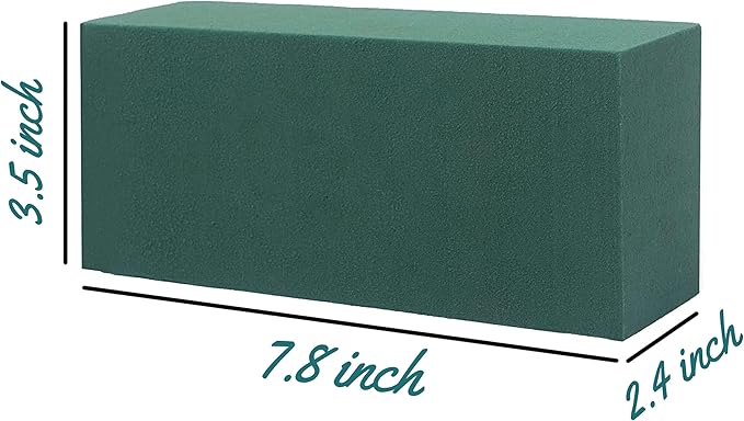 FLOFARE Pack of 8, Dry and Wet Floral Foam Blocks for Fresh and Artificial Flowers, Each (7.8” L x 3.5” W x 2.4” H), for Wedding, Birthdays, Home, Office and Garden Decorations