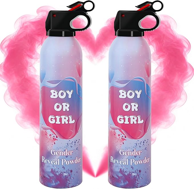 2 Pack Pink Gender Reveal Smoke Bombs, Color Powder or Dust for Gender Announcement Idea, Baby Shower Decoration, Supply, Party, Photo Shoot