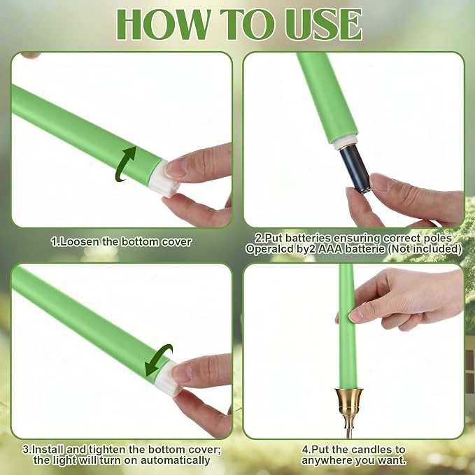 Macarrie 24 Packs Flameless Taper Candles Battery Operated Fake 11 Inch Long Candlelight LED Flameless Candlesticks Flickering Tapered for Summer Fall Wedding(Spring Green)