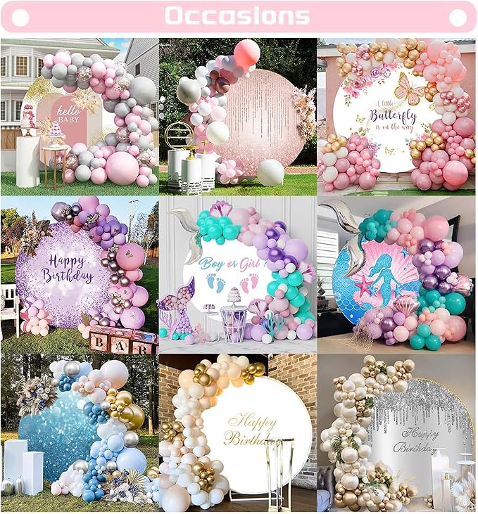 Happy Anniversary Round Backdrop Cover Black and Gold Glitter Bokeh Dots Wedding Anniversary Photo Background Bridal Shower Miss to Mrs Wedding Party Decorations Circular Arch Cover 3ft