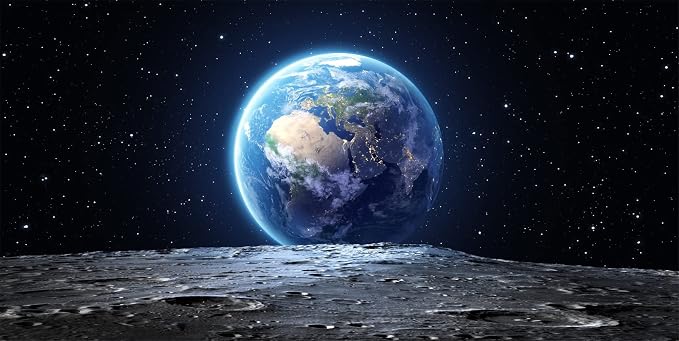 BELECO 20x10ft Fabric Outer Space Backdrop Universe Background Earth Moon Surface Furnished by NASA Planet Stars Photography Backdrop for Birthday Party Decoration Photoshoot Photo Background Props