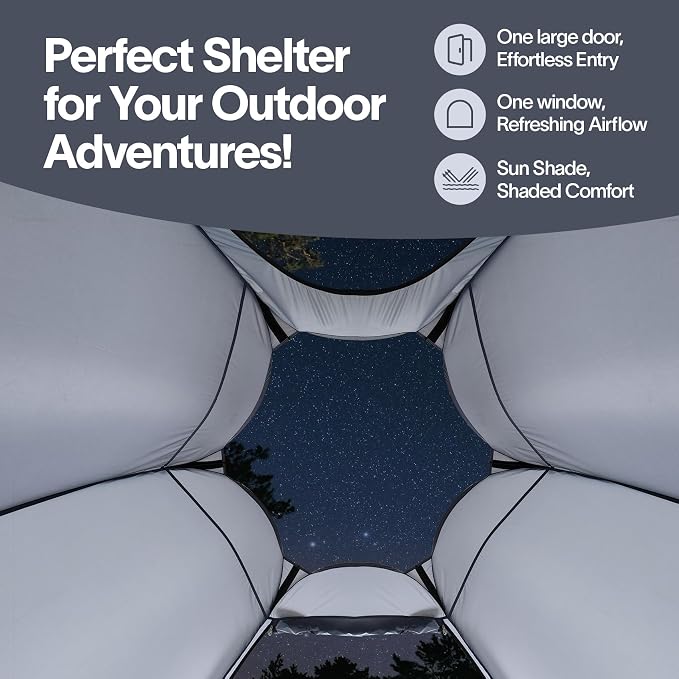 Alvantor® Pop Up Screen Tent House Room Instant Outdoor Camping Canopy Sun Shelter Gazebo for Patio, Backyard & Deck, Privacy Tent(2-10 People, 8'x8' 10'x10' 12'x12')