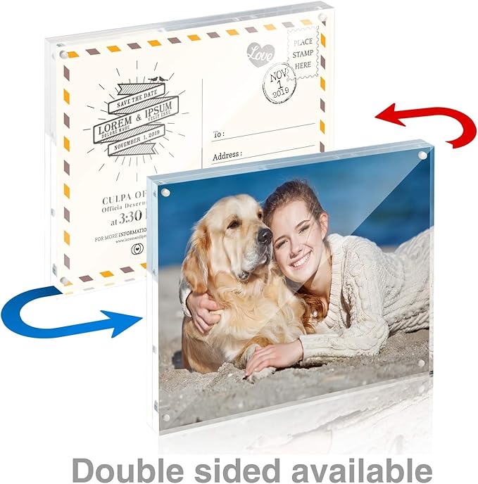 TWING 36 Pack 4x6 Acrylic Picture Frames Bulk,10+10MM 4 By 6 Magnetic Acrylic Photo Frame Horizontal Magnet Double Sided Magnetic Frames Set, 6x4 Clear Frames Block Picture Frame Desktop Display,Gift