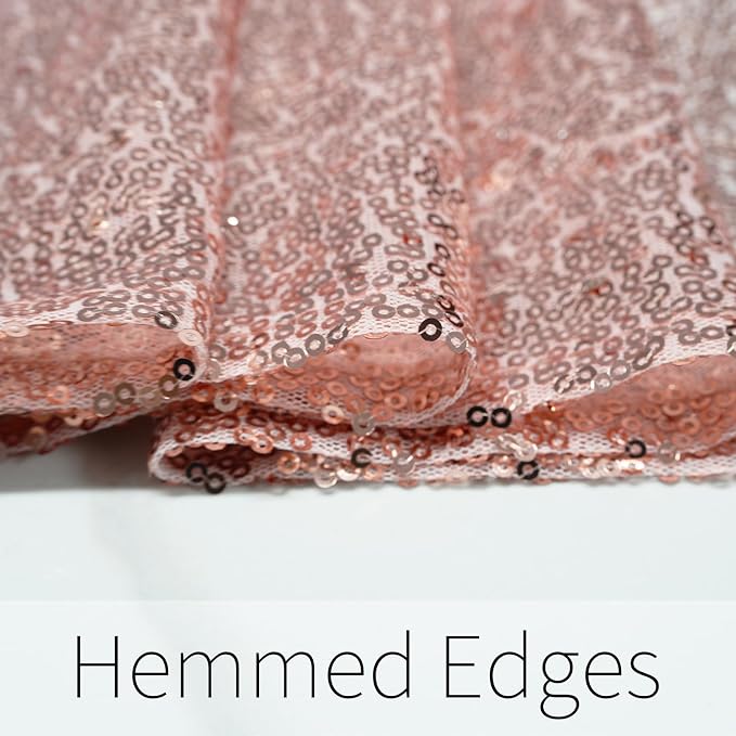 12x108 inch Rose Gold Sequin Table Runner Sparkly Glitter Table Linens 6 Packs for Party Decorations Wedding Birthday Baby Shower Engagement Anniversary