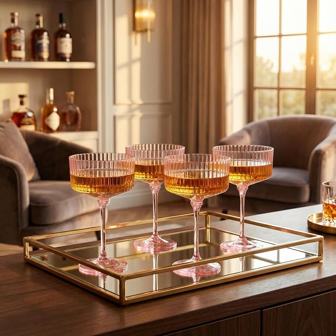 LIYH 20pcs Pink Martini Glasses 10 Oz Martini Glasses Plastic Disposable Pink Coupe Glasses Plastic Champagne Tower Disposable Martini Cups Perfect for Any Party,Bar,Cocktail,Beverage,Party