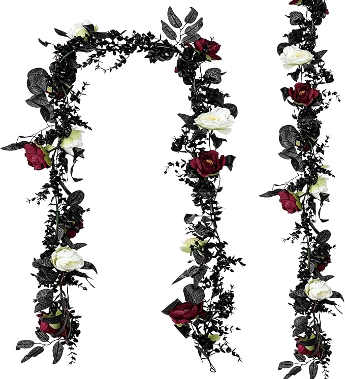 CQURE 2Pack Eucalyptus Garland,Artificial Eucalyptus Leaves Flowers Table Greenery Garland Wreath Vines for Wedding Party Fireplace Bedroom Room Decor