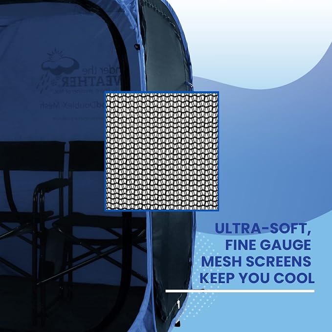 Under the Weather WeatherPod Tank MyPod™ Mesh 1-2 Person Pop-Up Screen Tent Pod - The Original Shark Tank - Keeps Out Bugs, Mosquitos with UPF 50 Sun Protection
